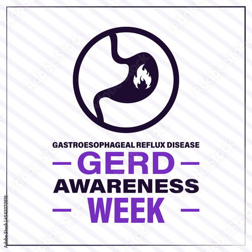 GERD Awareness week. Gastroesophageal reflux disease. Vector illustration