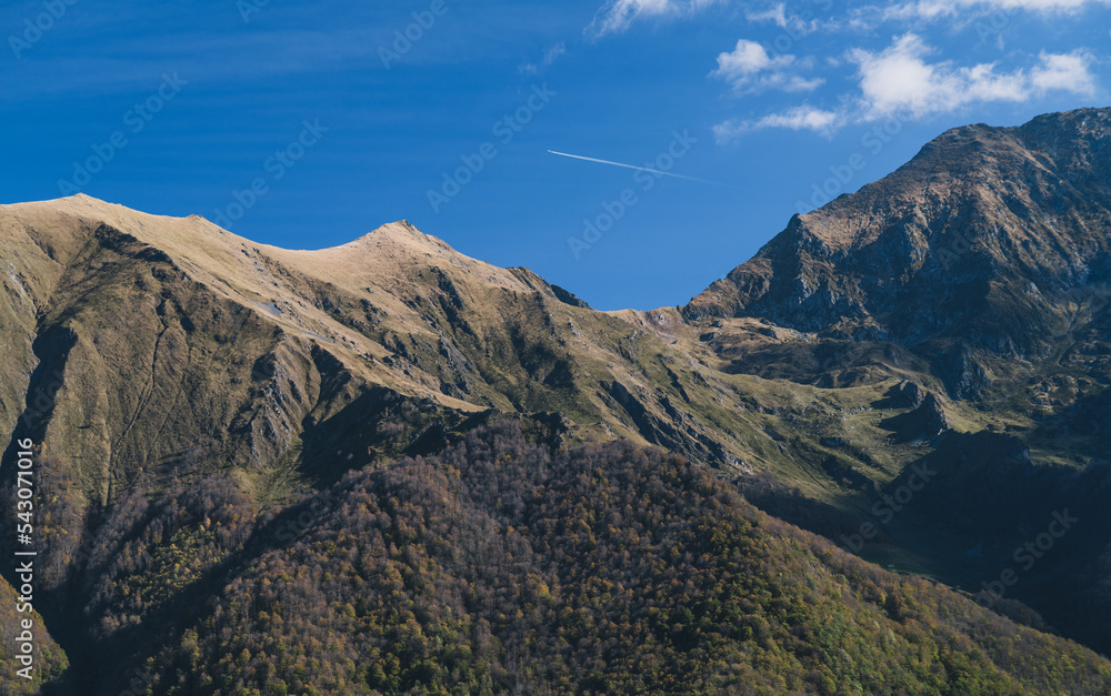Autumn landscape in the Pyrenees mountains
