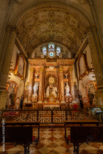Interior of the Málaga Cathedral in Malaga, Spain © skovalsky