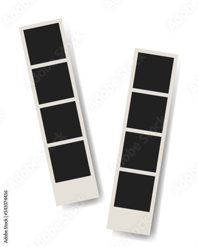 Retro photo frame with shadow, pictures from photo booth. Vector illustration