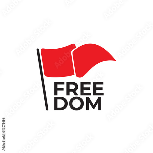 Freedom red flag logo design