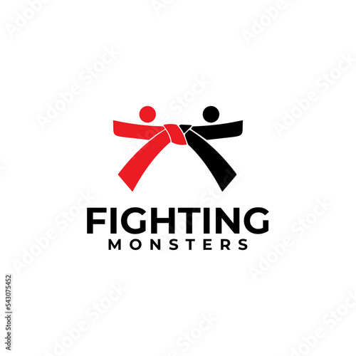 Martial art fighter club logo design