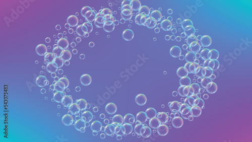 Bathtub foam. Detergent soap bubble and suds for bath. Shampoo.