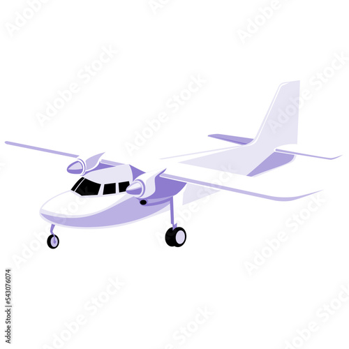 Illustration of a propeller plane airplane airliner on full flight flying viewed from side  isolated background done in retro style.