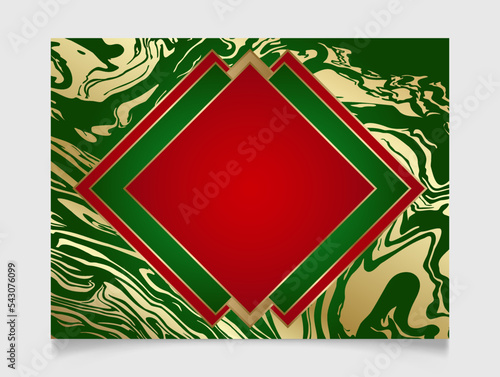 Golden shiny glowing blank Christmas frame