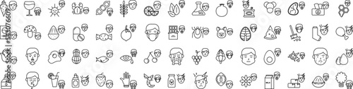 Allergies icons collection vector illustration design
