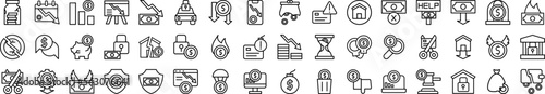 Bankruptcy icons collection vector illustration design