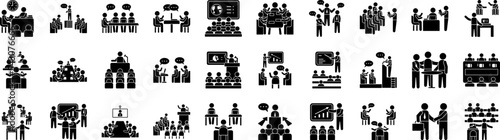 Business training icons collection vector illustration design