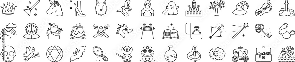 Fairy tale icons collection vector illustration design