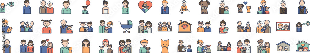 Family icons collection vector illustration design Family icons collection vector illustration design