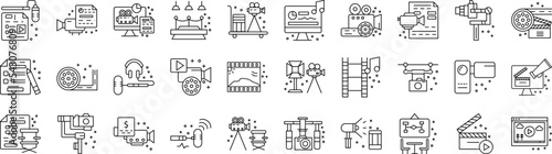 Film industry icons collection vector illustration design