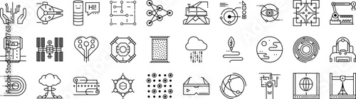 Future pack icons collection vector illustration design