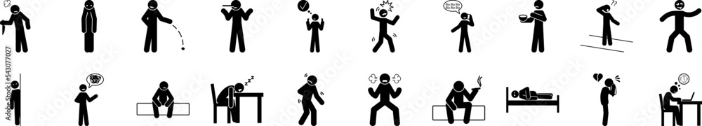 Negative character icons collection vector illustration design Negative character icons collection vector illustration design