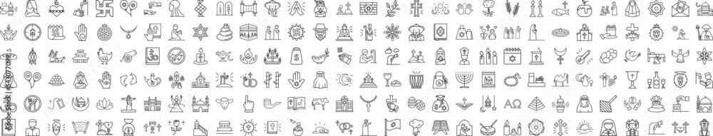Religion icons collection vector illustration design Religion icons collection vector illustration design