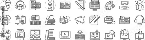 Online learning icons collection vector illustration design
