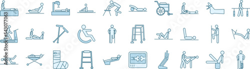 Physiotherapy of legs icons collection vector illustration design
