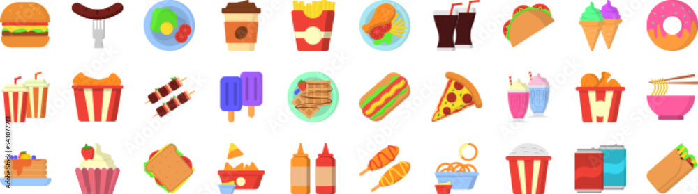 Fast food icons collection vector illustration design