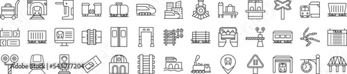 Train station icons collection vector illustration design
