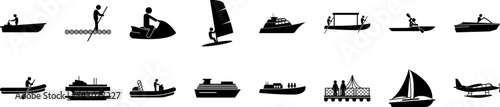 Water transportation icons collection vector illustration design