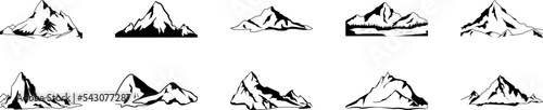 Mountain silhouette icons collection vector illustration design
