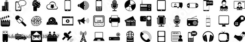 Media icons collection vector illustration design