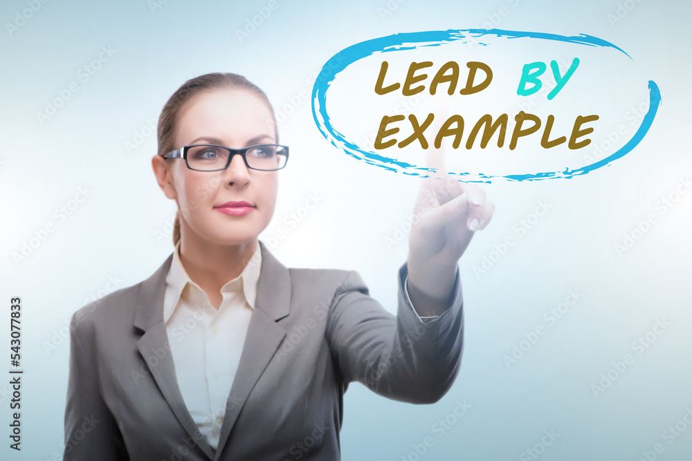 Businesswoman in lead by example concept Businesswoman in lead by example concept