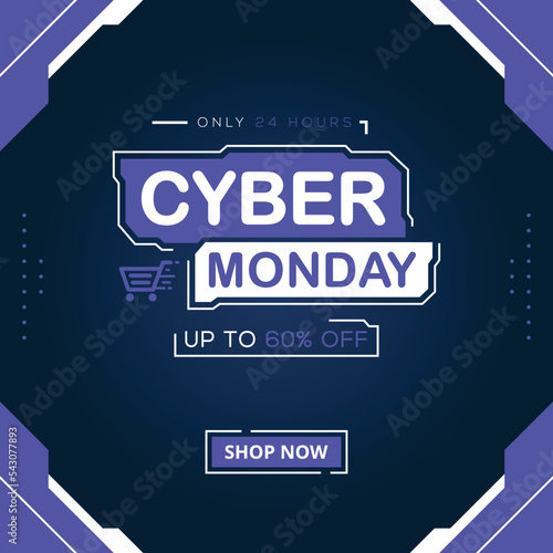 Cyber monday banner sale social media post template design business promotion