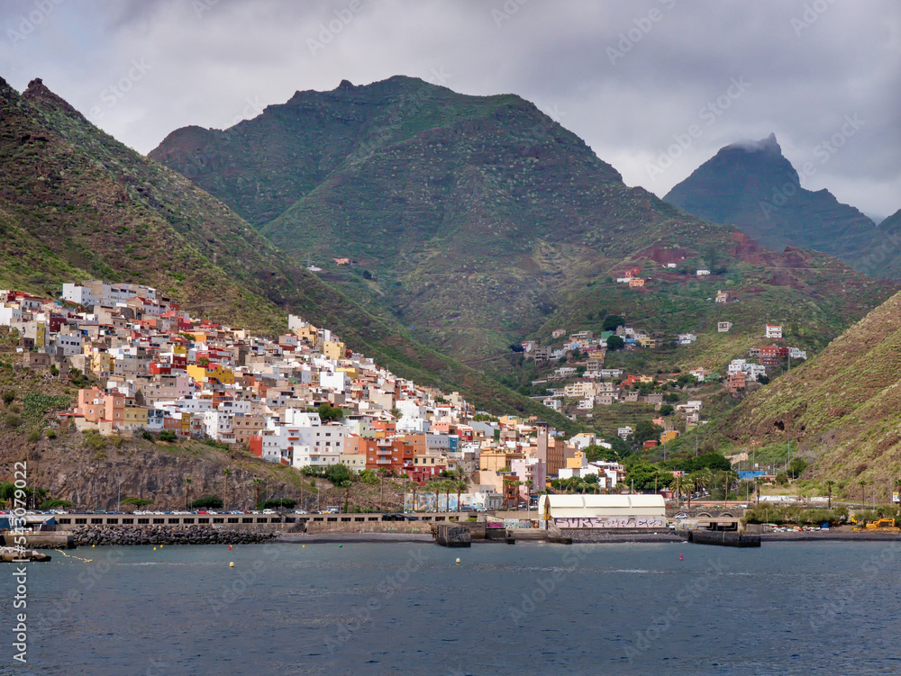 View of San Andres in front of the Anaga mountains on Tenerife
