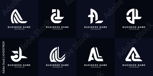 Collection letter A or AL monogram logo design