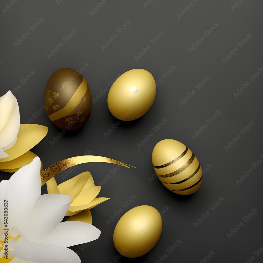 Easter eggs painted gold and black Easter eggs painted gold and black