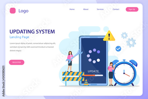 System Update Concept. Software upgrade and installation program. software installation vector.
