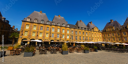Typical architecture of city of Charleville Meziere on Place Ducale. France photo
