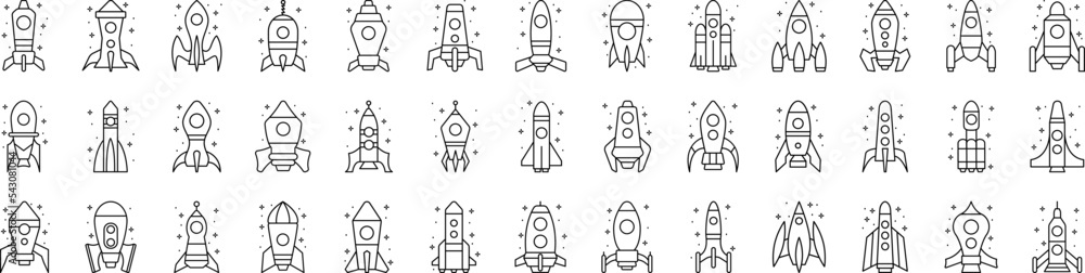 Spaceship icons collection vector illustration design
