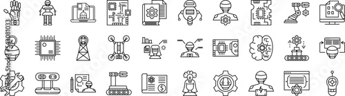 Robotics engineering icons collection vector illustration design