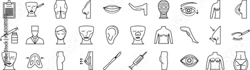Plastic surgery icons collection vector illustration design