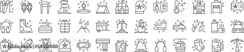 Vacation winter icons collection vector illustration design