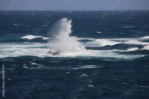 Breaking waves where the Indian Ocean meets the Southern Ocean  Cape Leeuwin  Western Australia.