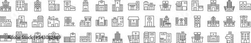 Hospital building icons collection vector illustration design