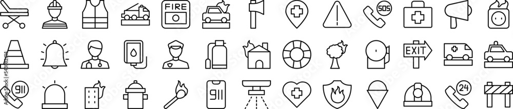 Emergencies icons collection vector illustration design Emergencies icons collection vector illustration design