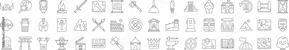 Fototapeta premium History icons collection vector illustration design