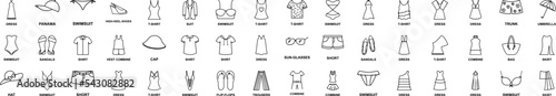 Summer clothes icons collection vector illustration design