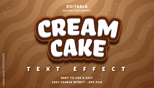 cream cake editable text effect with modern and simple style, usable for logo or campaign title