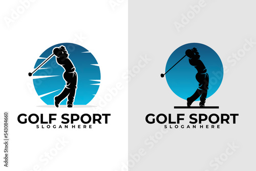 sport golf logo vector design silhouette