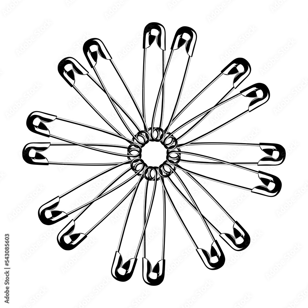 Artistic Circle Shape Made From Safety Pin Composition for Decoration, Ornate, Logo, Website, Art Illustration or Graphic Design Element. Format PNG Artistic Circle Shape Made From Safety Pin Composition for Decoration, Ornate, Logo, Website, Art Illustration or Graphic Design Element. Format PNG