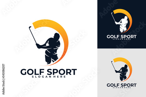 sport golf logo vector design silhouette