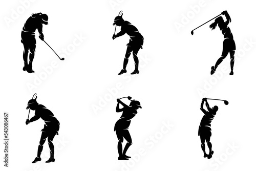 set of sport golf logo vector design template