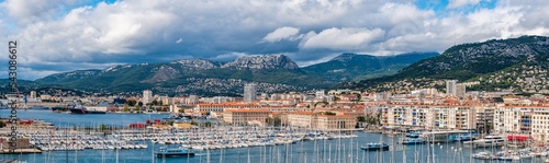 Fototapeta Naklejka Na Ścianę i Meble -  Port of Toulon in cloudy day, France, Europe