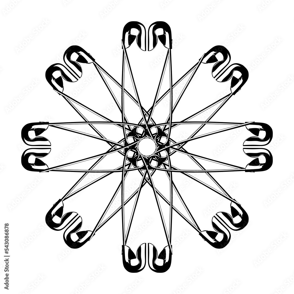 Artistic Circle Shape Made From Safety Pin Composition for Decoration, Ornate, Logo, Website, Art Illustration or Graphic Design Element. Format PNG Artistic Circle Shape Made From Safety Pin Composition for Decoration, Ornate, Logo, Website, Art Illustration or Graphic Design Element. Format PNG