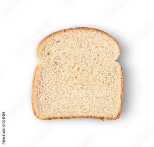 Slice of white bread isolated