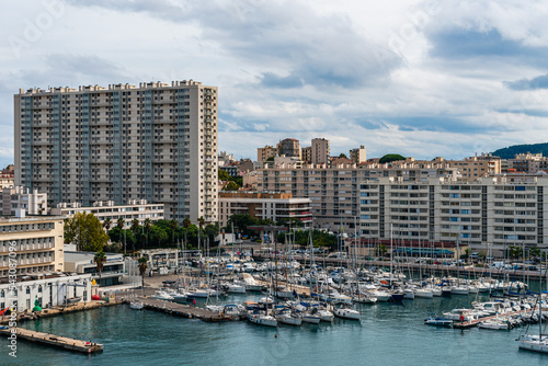 Port of Toulon in cloudy day  France  Europe